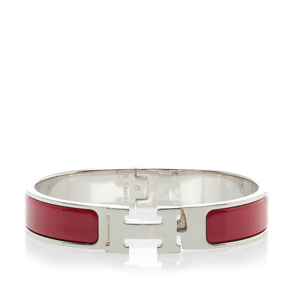 エルメス クリッククラックH PM バングル ワインレッド ボルドー シルバー SV金具 レディース HERMES 【中古】