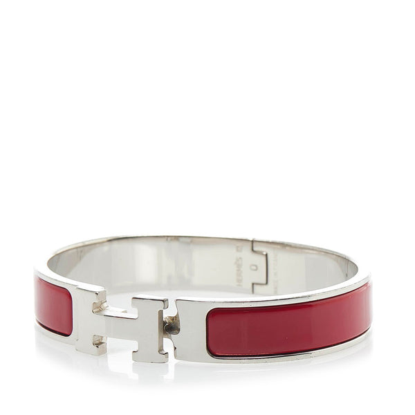 エルメス クリッククラックH PM バングル ワインレッド ボルドー シルバー SV金具 レディース HERMES 【中古】