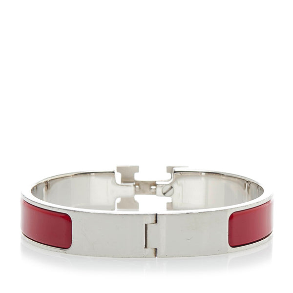 エルメス クリッククラックH PM バングル ワインレッド ボルドー シルバー SV金具 レディース HERMES 【中古】