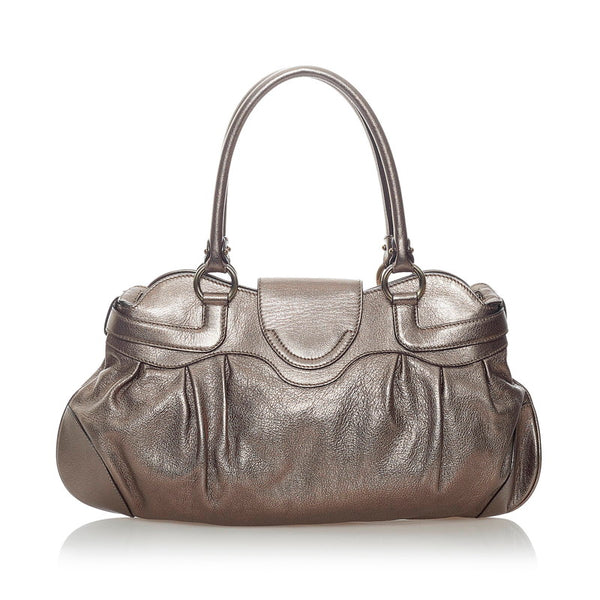 サルヴァトーレフェラガモ ガンチーニ ショルダーバッグ AU-21/B234 シャンパンゴールド レザー レディース Salvatore Ferragamo 【中古】