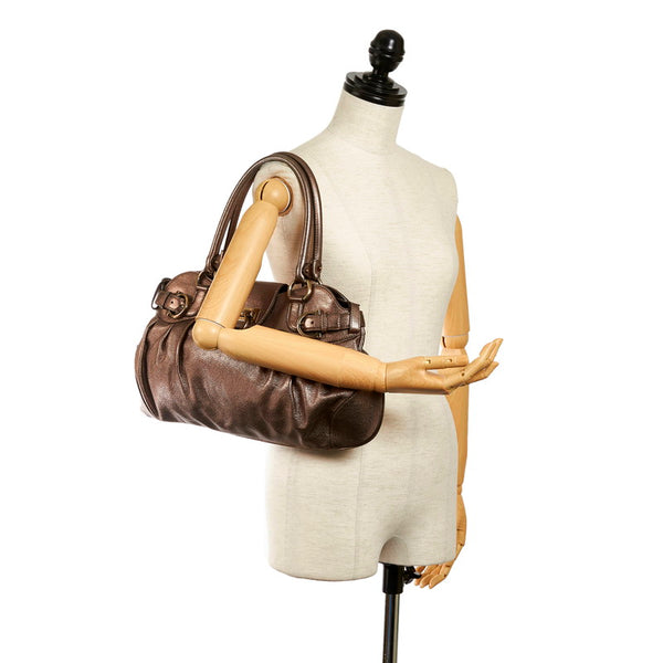 サルヴァトーレフェラガモ ガンチーニ ショルダーバッグ AU-21/B234 シャンパンゴールド レザー レディース Salvatore Ferragamo 【中古】