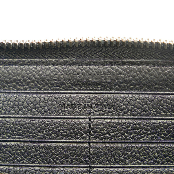 サンローラン ラウンドファスナー 長財布 414680 ブラック レザー レディース SAINT LAURENT 【中古】