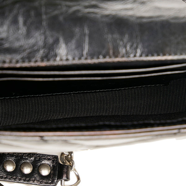 サンローラン ベイビー チャイ チェーン ショルダーバッグ ブラック レザー レディース SAINT LAURENT 【中古】