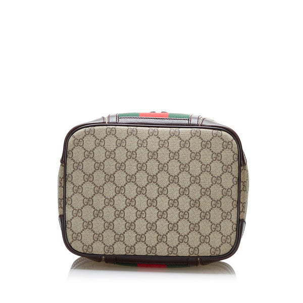 グッチ GGスプリーム バニティ シェリーライン ハンドバッグ 131191 ベージュ PVC レザー レディース GUCCI 【中古】