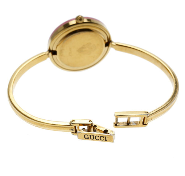 グッチ チェンジベゼル 6 11/12.2 ゴールド メッキ 腕時計 レディース GUCCI クオーツ ホワイト文字盤 中古
