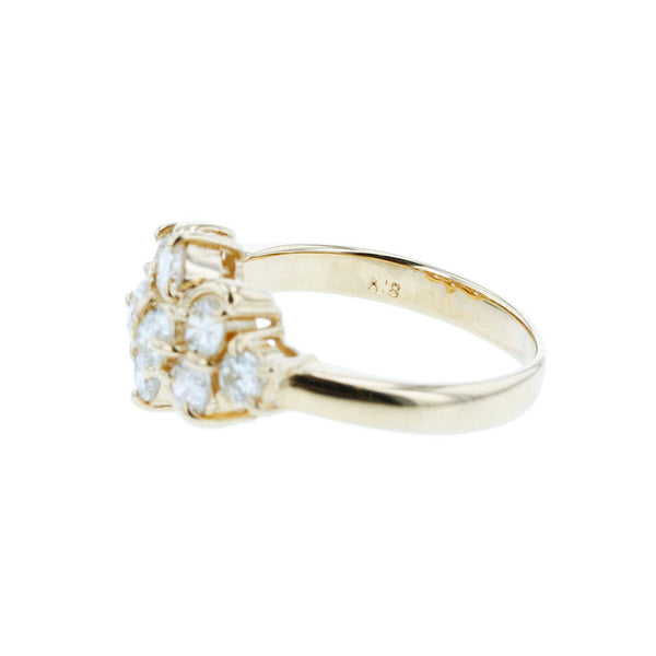 K18YG イエローゴールド ダイヤ0.90ct リング 指輪 レディース 8.5号 【中古】