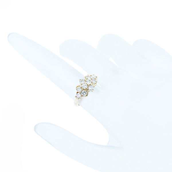 K18YG イエローゴールド ダイヤ0.90ct リング 指輪 レディース 8.5号 【中古】