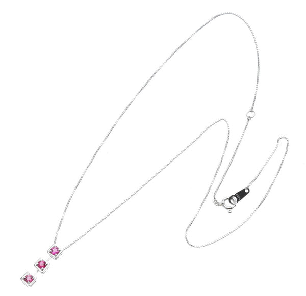 Pt900 プラチナ Pt850 プラチナ ルビー0.31ct ネックレス レディース 中古