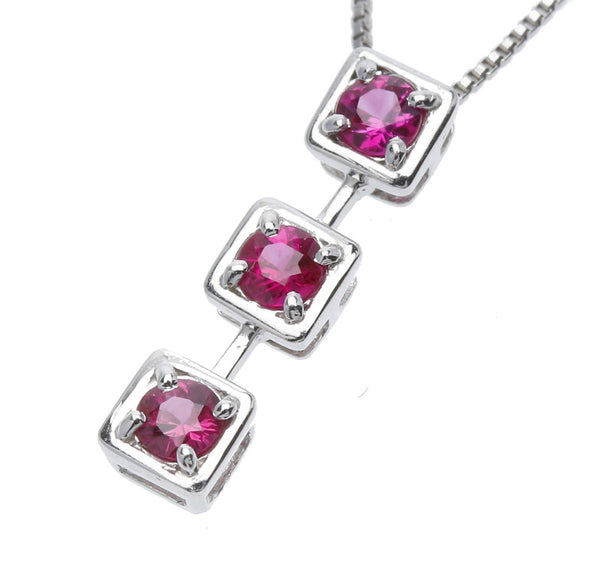 Pt900 プラチナ Pt850 プラチナ ルビー0.31ct ネックレス レディース 中古