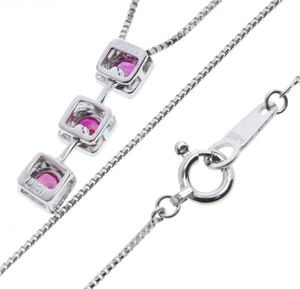 Pt900 プラチナ Pt850 プラチナ ルビー0.31ct ネックレス レディース 中古