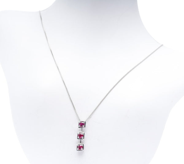 Pt900 プラチナ Pt850 プラチナ ルビー0.31ct ネックレス レディース 中古