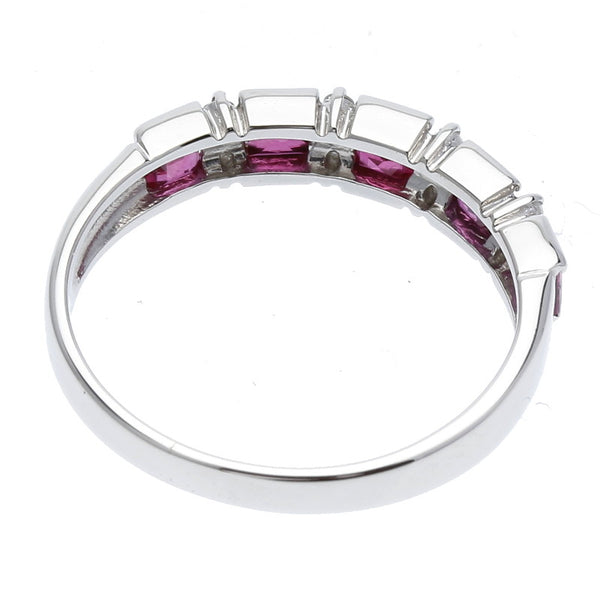 Pt900 プラチナ ルビー0.73ct ダイヤ0.07ct リング 指輪 レディース 10号 中古