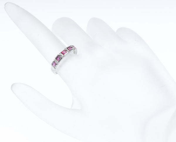 Pt900 プラチナ ルビー0.73ct ダイヤ0.07ct リング 指輪 レディース 10号 中古