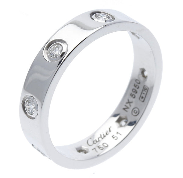 カルティエ K18WG ホワイトゴールド 750 リング 指輪 レディース CARTIER 11号 中古