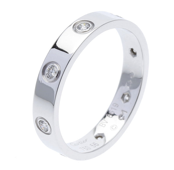 カルティエ K18ホワイトゴールド リング 指輪  CARTIER 16号 750刻印 中古