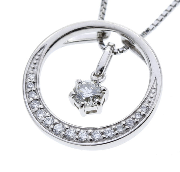 Pt900プラチナ Pt850プラチナ ダイヤ0.204ct ダイヤ0.11ct ネックレス  中古