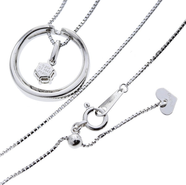 Pt900プラチナ Pt850プラチナ ダイヤ0.204ct ダイヤ0.11ct ネックレス  中古
