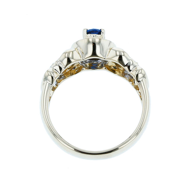 K18YG イエローゴールド サファイア0.35ct ダイヤ0.20ct リング 指輪 レディース 12号 【中古】