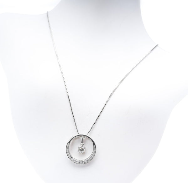 Pt900プラチナ Pt850プラチナ ダイヤ0.204ct ダイヤ0.11ct ネックレス  中古