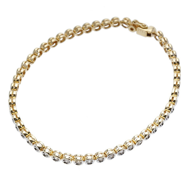 K18YG イエローゴールド ダイヤ1.00ct ブレスレット レディース 中古