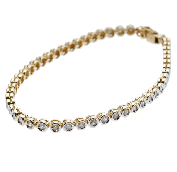 K18YG イエローゴールド ダイヤ1.00ct ブレスレット レディース 中古