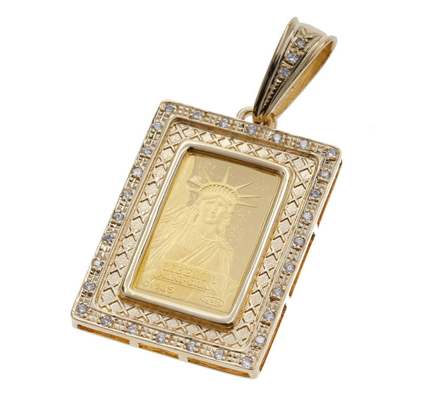 K24イエローゴールド K18イエローゴールド ダイヤ0.23ct ペンダントトップ  中古