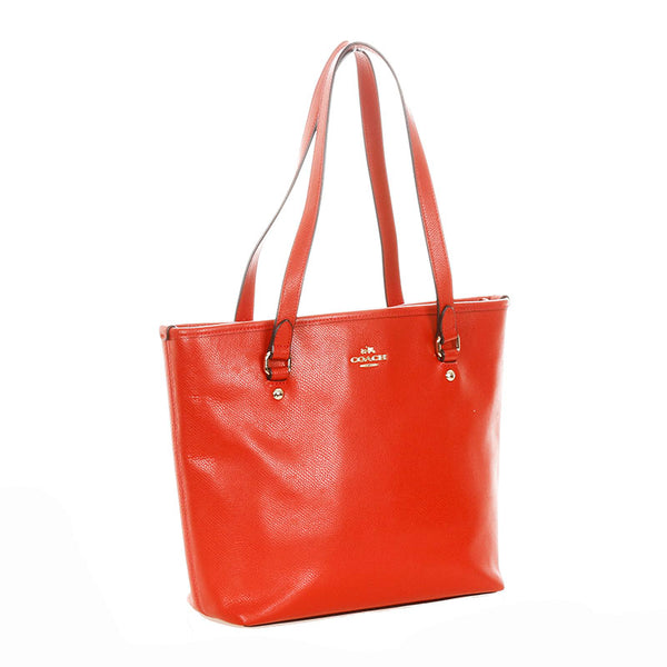 コーチ F36632 レッド オレンジ レザー トートバッグ レディース COACH 【中古】