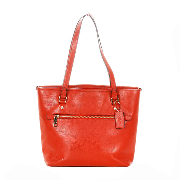 コーチ F36632 レッド オレンジ レザー トートバッグ レディース COACH 【中古】