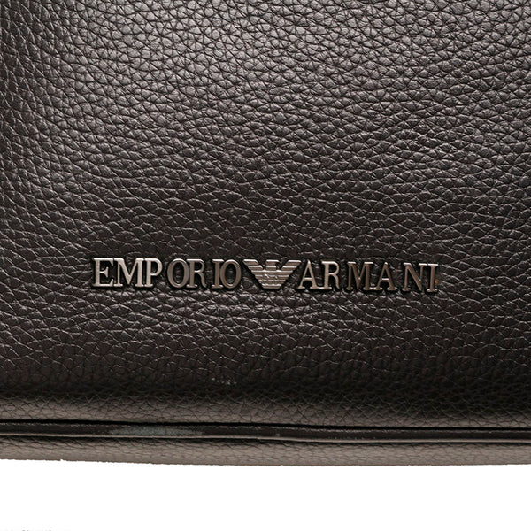 エンポリオ アルマーニ ブラック レザー ショルダーバッグ メンズ Emporio Armani 【中古】