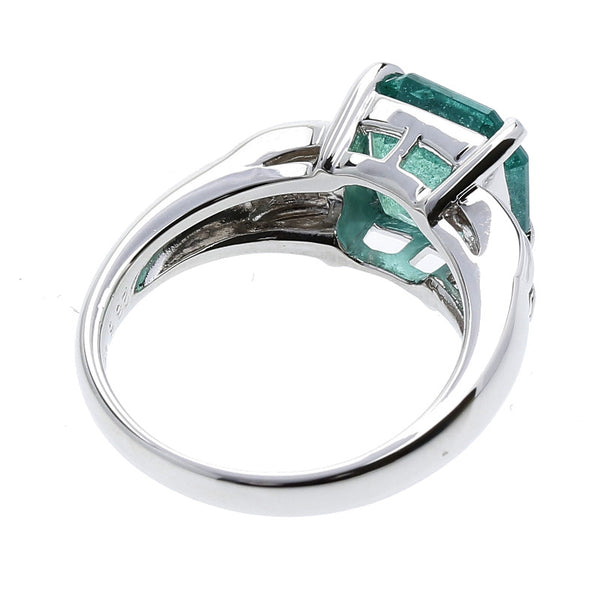 Pt850プラチナ エメラルド2.86ct ダイヤ0.19ct リング 指輪  12.5号 中古