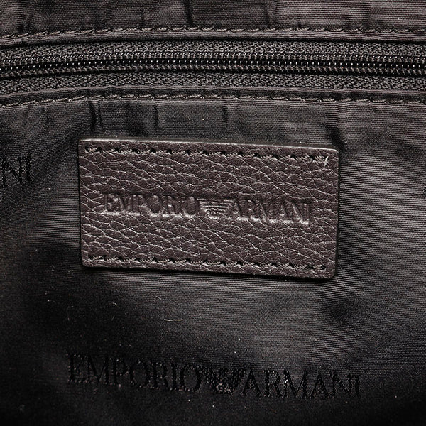 エンポリオ アルマーニ ブラック レザー ショルダーバッグ メンズ Emporio Armani 【中古】