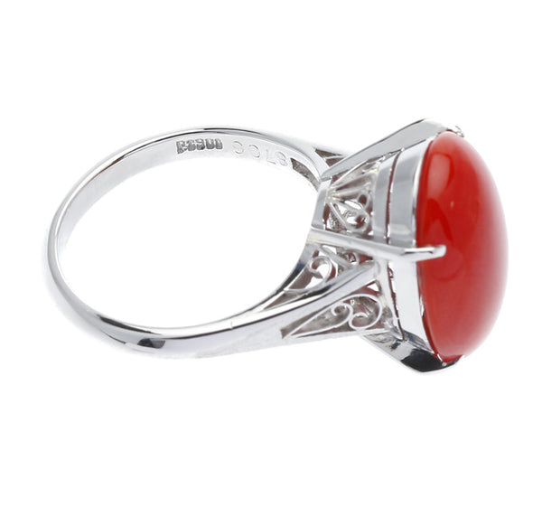 Pt900 プラチナ サンゴ8.706ct リング 指輪 レディース 10.5号 【中古】