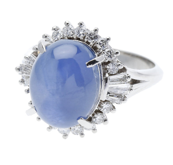 Pt900プラチナ スターサファイア9.82ct ダイヤ0.50ct リング 指輪  12.5号 中古