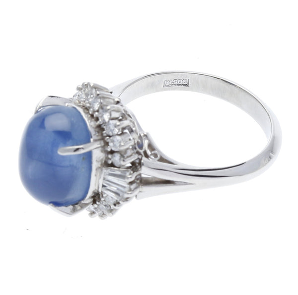 Pt900プラチナ スターサファイア9.82ct ダイヤ0.50ct リング 指輪  12.5号 中古