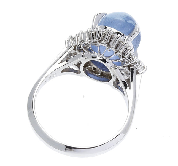 Pt900プラチナ スターサファイア9.82ct ダイヤ0.50ct リング 指輪  12.5号 中古