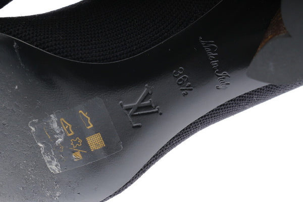 ルイ ヴィトン モノグラム シルエット ライン AJSQ4HTX PVC ストレッチテキスタイル ブーツ アンクルブーツ レディース LOUIS VUITTON 中古