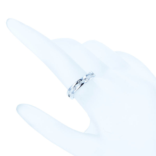 K18WG ホワイトゴールド ダイヤ0.10ct リング 指輪 レディース 10.5号 【中古】
