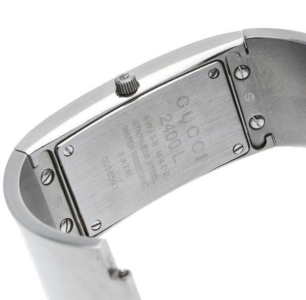 グッチ 2400L シルバー ステンレス 腕時計 レディース GUCCI クオーツ ブラック文字盤文字盤 【中古】