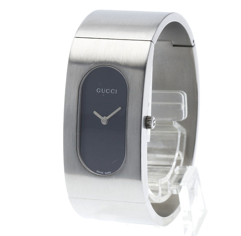 グッチ 2400L シルバー ステンレス 腕時計 レディース GUCCI クオーツ ブラック文字盤文字盤 【中古】