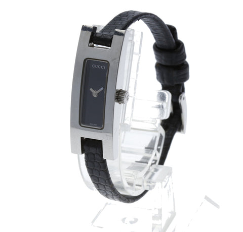 グッチ 3900L シルバー ステンレススチール 腕時計 レディース GUCCI クオーツ ブラック文字盤文字盤 【中古】