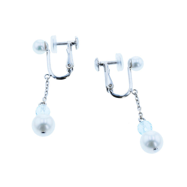 タサキ K18WG ホワイトゴールド パール6.8mm パール4.5mm イヤリング レディース TASAKI 【中古】