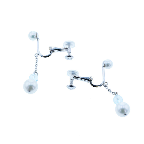 タサキ K18WG ホワイトゴールド パール6.8mm パール4.5mm イヤリング レディース TASAKI 【中古】