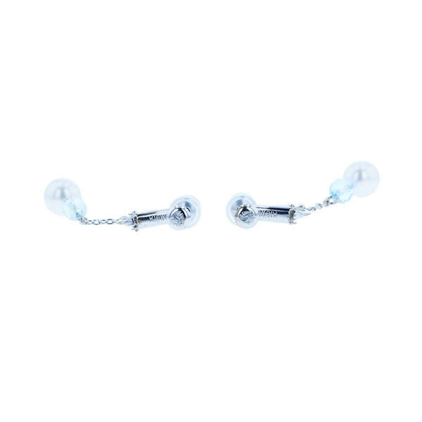 タサキ K18WG ホワイトゴールド パール6.8mm パール4.5mm イヤリング レディース TASAKI 【中古】