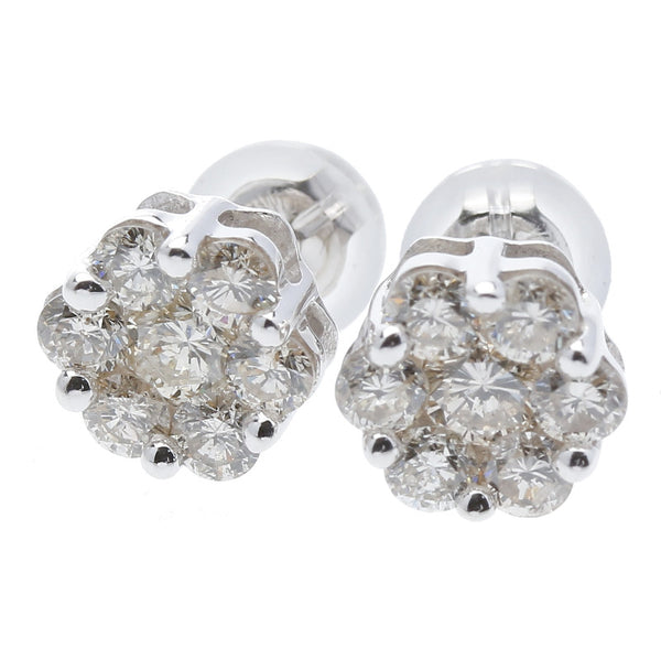 K18ホワイトゴールド ダイヤ0.50×2ct ピアス  中古