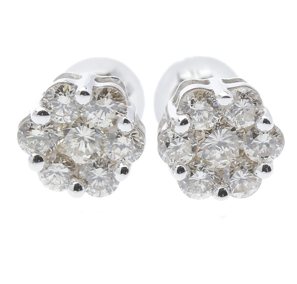 K18ホワイトゴールド ダイヤ0.50×2ct ピアス  中古