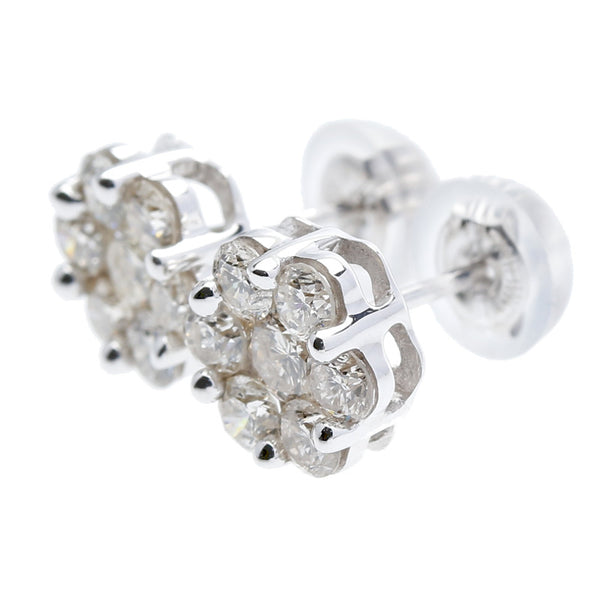 K18ホワイトゴールド ダイヤ0.50×2ct ピアス  中古