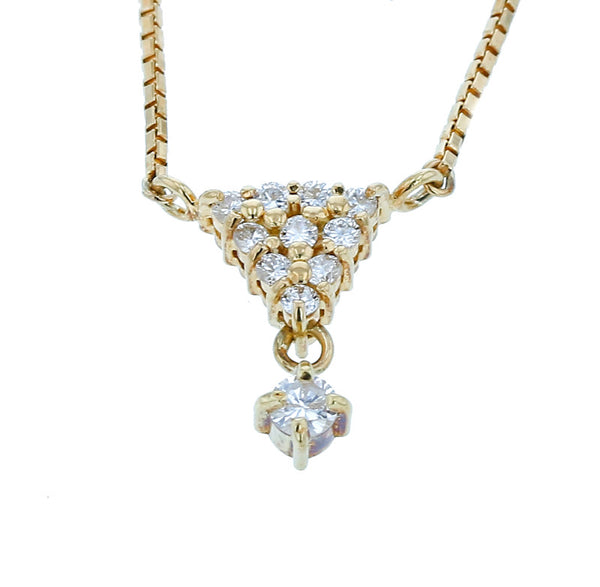 K18イエローゴールド ダイヤ0.24ct ネックレス  中古