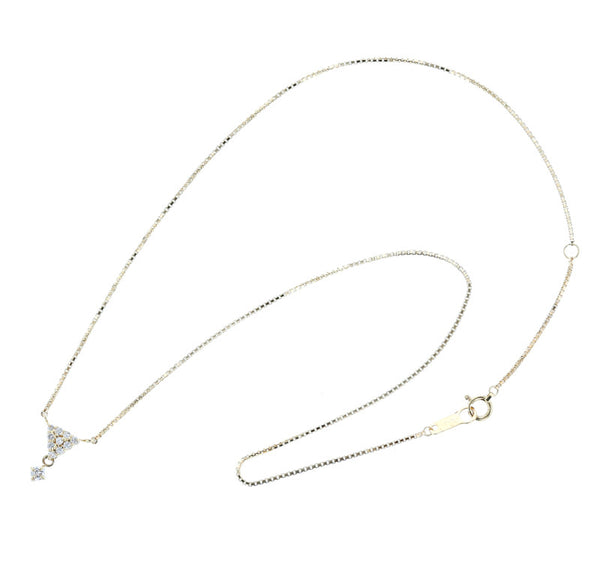 K18イエローゴールド ダイヤ0.24ct ネックレス  中古