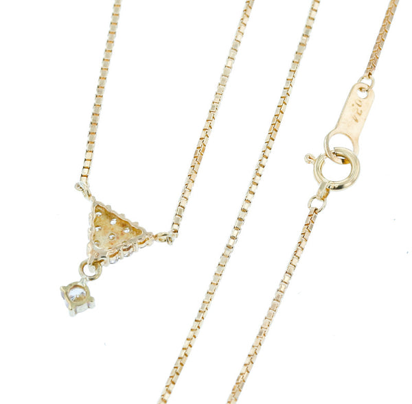 K18イエローゴールド ダイヤ0.24ct ネックレス  中古