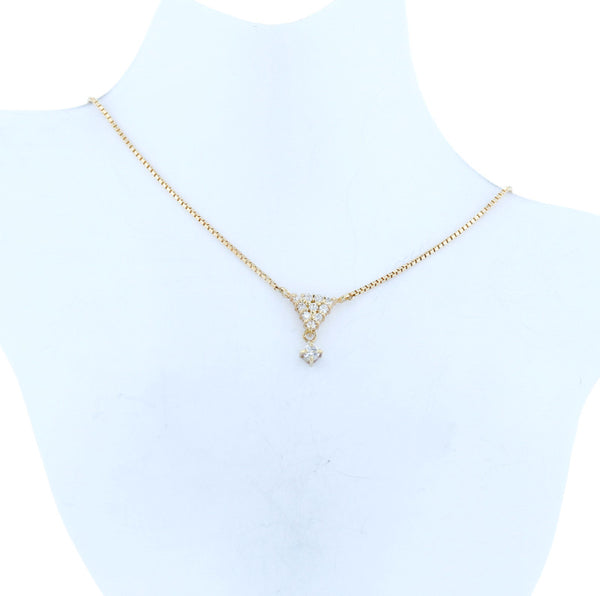 K18イエローゴールド ダイヤ0.24ct ネックレス  中古